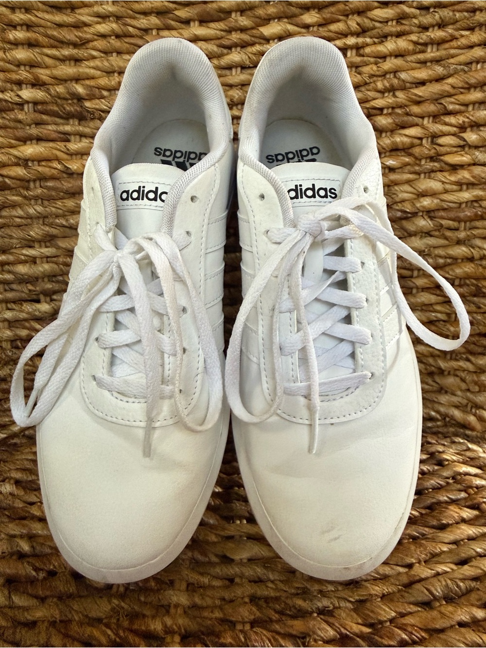 adidas White Low-Top Lace-Up Sneakers